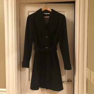Kenneth Cole Black Wool Winter Coat